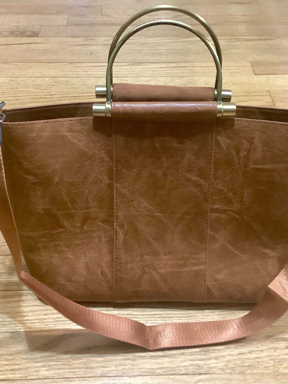 Altar’d State Women's Tan faux leather Tote with Gold Handles